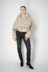Annette Gortz Down Padded Floral Embossed High Neck Jacket in Cream Vancouver. Shop Online or in Store.
