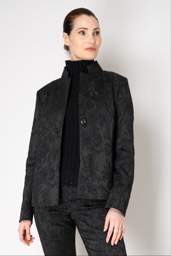 Annette Gortz Embossed Brocade Jacket in Black Vancouver. Shop Online or in Store.