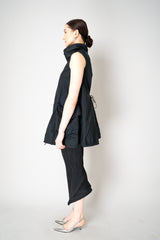 Annette Gortz Embossed Crepe Taffeta A-Line Vest with Cinchable Hem in Black Vancouver. Shop Online or in Store.