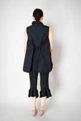 Annette Gortz Embossed Crepe Taffeta A-Line Vest with Cinchable Hem in Black Vancouver. Shop Online or in Store.
