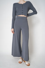 Annette Gortz Fluid Drape Straight Leg Knitted Pants in Dusk Vancouver. Shop Online or in Store.