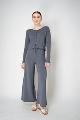 Annette Gortz Fluid Drape Straight Leg Knitted Pants in Dusk Vancouver. Shop Online or in Store.