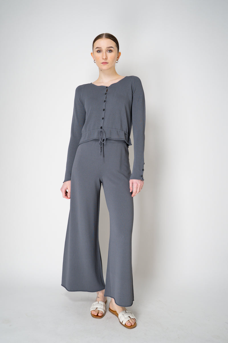 Annette Gortz Fluid Drape Straight Leg Knitted Pants in Dusk Vancouver. Shop Online or in Store.