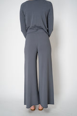 Annette Gortz Fluid Drape Straight Leg Knitted Pants in Dusk Vancouver. Shop Online or in Store.