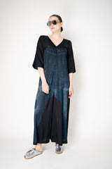 Annette Gortz Fluid Silk-Viscose Overall with Denim Overall Print in Navy Vancouver. Shop Online or in Store.