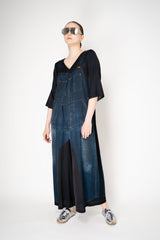 Annette Gortz Fluid Silk-Viscose Overall with Denim Overall Print in Navy Vancouver. Shop Online or in Store.