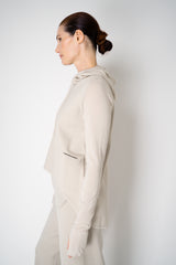 Annette Gortz Knit Merino Wool O-Shape Hemline Hooded Pullover in Beige Vancouver. Shop Online or in Store.