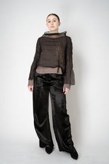 Annette Gortz Layered Jersey and Organza Pullover in Black and Taupe Vancouver. Shop Online or in Store.