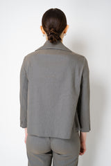 Annette Gortz Linen Blend Cropped Single Breasted Blazer in Anthracite Grey Vancouver. Shop Online or in Store.