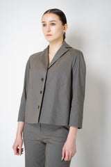 Annette Gortz Linen Blend Cropped Single Breasted Blazer in Anthracite Grey Vancouver. Shop Online or in Store.