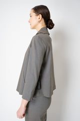 Annette Gortz Linen Blend Cropped Single Breasted Blazer in Anthracite Grey Vancouver. Shop Online or in Store.