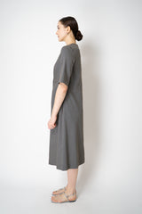 Annette Gortz Linen Blend Short Sleeve Dress in Anthracite Grey Vancouver. Shop Online or in Store.