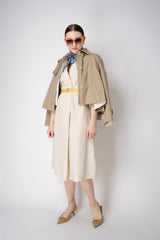 Annette Gortz Linen Blend Short Sleeve Dress in Off-White Vancouver. Shop Online or in Store.