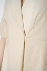 Annette Gortz Linen Blend Short Sleeve Dress in Off-White Vancouver. Shop Online or in Store.