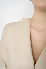 Annette Gortz Linen Blend Short Sleeve Dress in Off-White Vancouver. Shop Online or in Store.