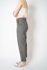 Annette Gortz Linen Blend Tapered Pants with Slit Hem in Anthracite Grey Vancouver. Shop Online or in Store.