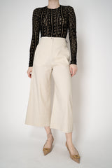 Annette Gortz Linen Blend Wide Leg Culotte Trousers in Beige Vancouver. Shop Online or in Store.