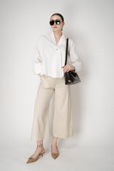 Annette Gortz Linen Blend Wide Leg Culotte Trousers in Beige Vancouver. Shop Online or in Store.