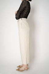 Annette Gortz Linen Blend Wide Leg Culotte Trousers in Beige Vancouver. Shop Online or in Store.