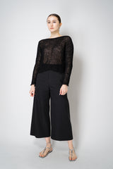Annette Gortz Linen Blend Wide Leg Culotte Trousers in Black Vancouver. Shop Online or in Store.