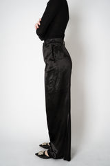 Annette Gortz Liquid Drape Barrel Effect Velvet Trousers in Black Vancouver. Shop Online or in Store.