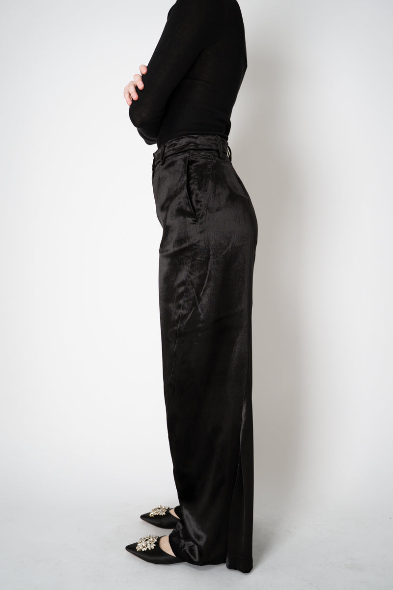 Annette Gortz Liquid Drape Barrel Effect Velvet Trousers in Black Vancouver. Shop Online or in Store.