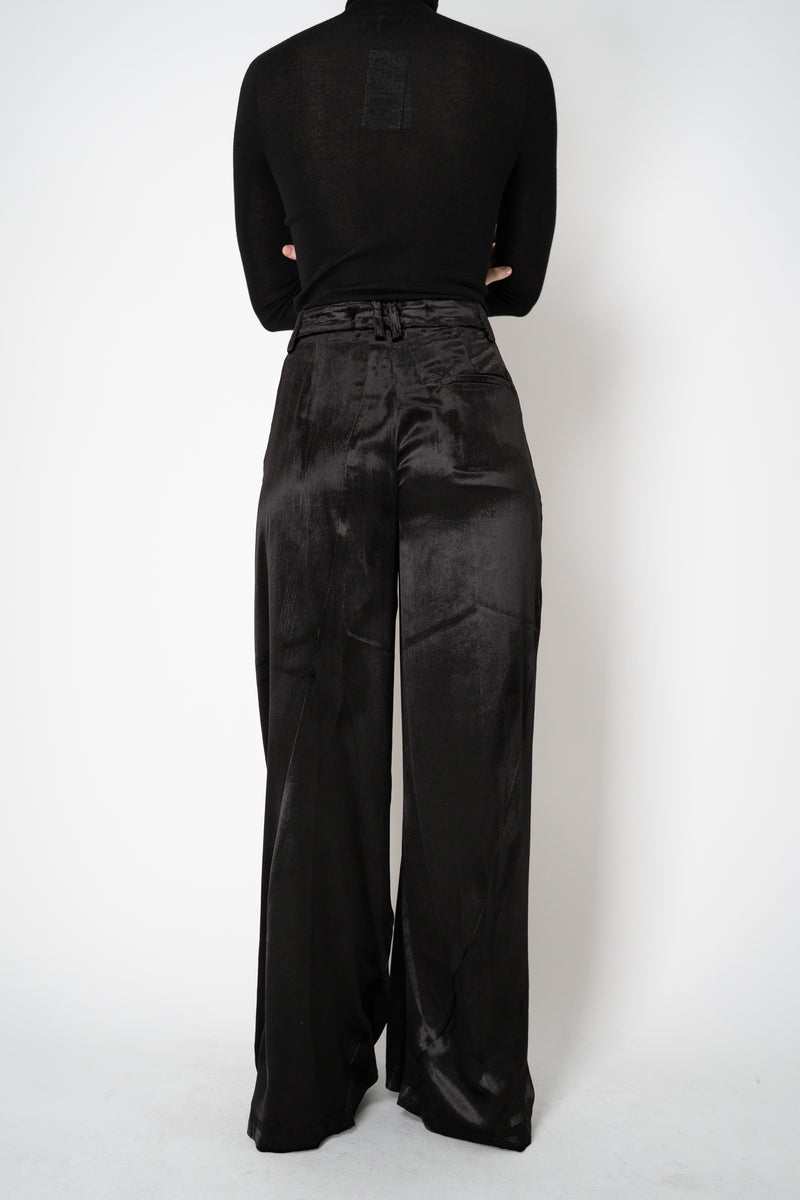 Annette Gortz Liquid Drape Barrel Effect Velvet Trousers in Black Vancouver. Shop Online or in Store.