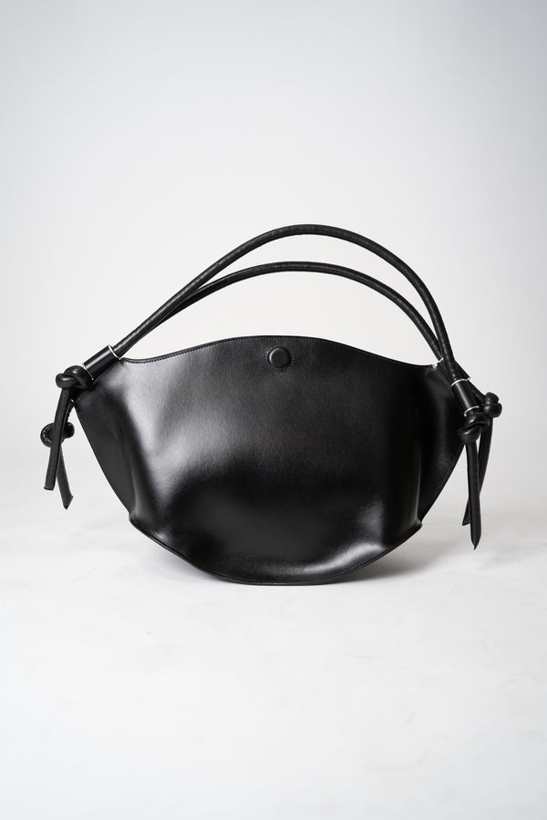 Annette Gortz Medium Boat Leather Shoulder Tote in Black Vancouver. Shop Online or in Store.
