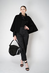 Annette Gortz Medium Boat Leather Shoulder Tote in Black Vancouver. Shop Online or in Store.