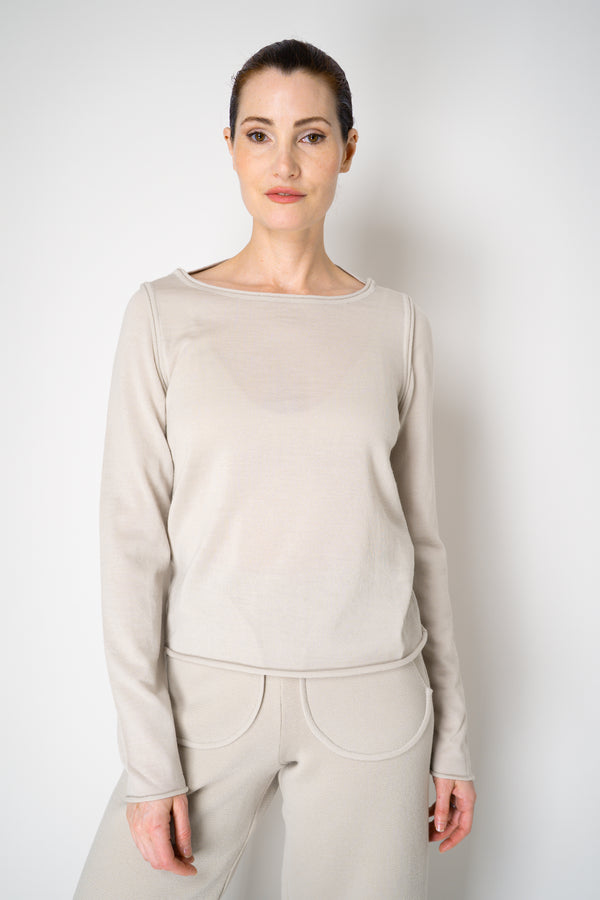 Annette Gortz Merino Wool Smooth Knit Double Layer Pullover in Beige Vancouver. Shop Online or in Store.