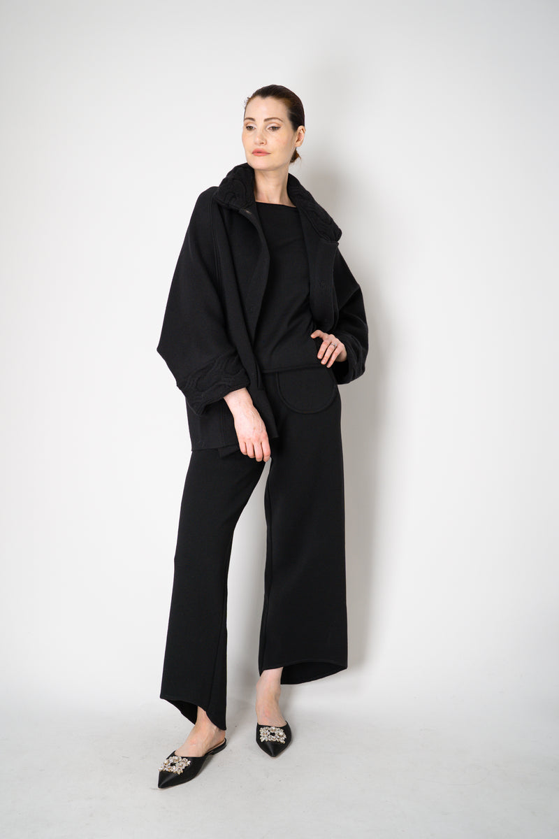 Annette Gortz Merino Wool Smooth Knit Double Layer Pullover in Black Vancouver. Shop Online or in Store.