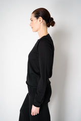 Annette Gortz Merino Wool Smooth Knit Double Layer Pullover in Black Vancouver. Shop Online or in Store.