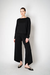 Annette Gortz Merino Wool Smooth Knit Double Layer Pullover in Black Vancouver. Shop Online or in Store.