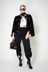 Annette Gortz Pull-On Style Viscose Trousers with Snap Adjustable Length in Black Vancouver. Shop Online or in Store.