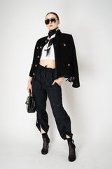 Annette Gortz Pull-On Style Viscose Trousers with Snap Adjustable Length in Black Vancouver. Shop Online or in Store.