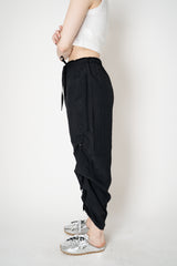 Annette Gortz Pull-On Style Viscose Trousers with Snap Adjustable Length in Black Vancouver. Shop Online or in Store.