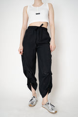 Annette Gortz Pull-On Style Viscose Trousers with Snap Adjustable Length in Black Vancouver. Shop Online or in Store.