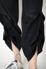 Annette Gortz Pull-On Style Viscose Trousers with Snap Adjustable Length in Black Vancouver. Shop Online or in Store.