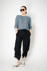 Annette Gortz Pull-On Style Viscose Trousers with Snap Adjustable Length in Black Vancouver. Shop Online or in Store.