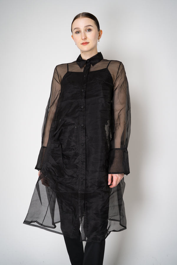 Annette Gortz Sheer Silk Organza Coat in Black Vancouver. Shop Online or in Store.
