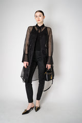 Annette Gortz Sheer Silk Organza Coat in Black Vancouver. Shop Online or in Store.