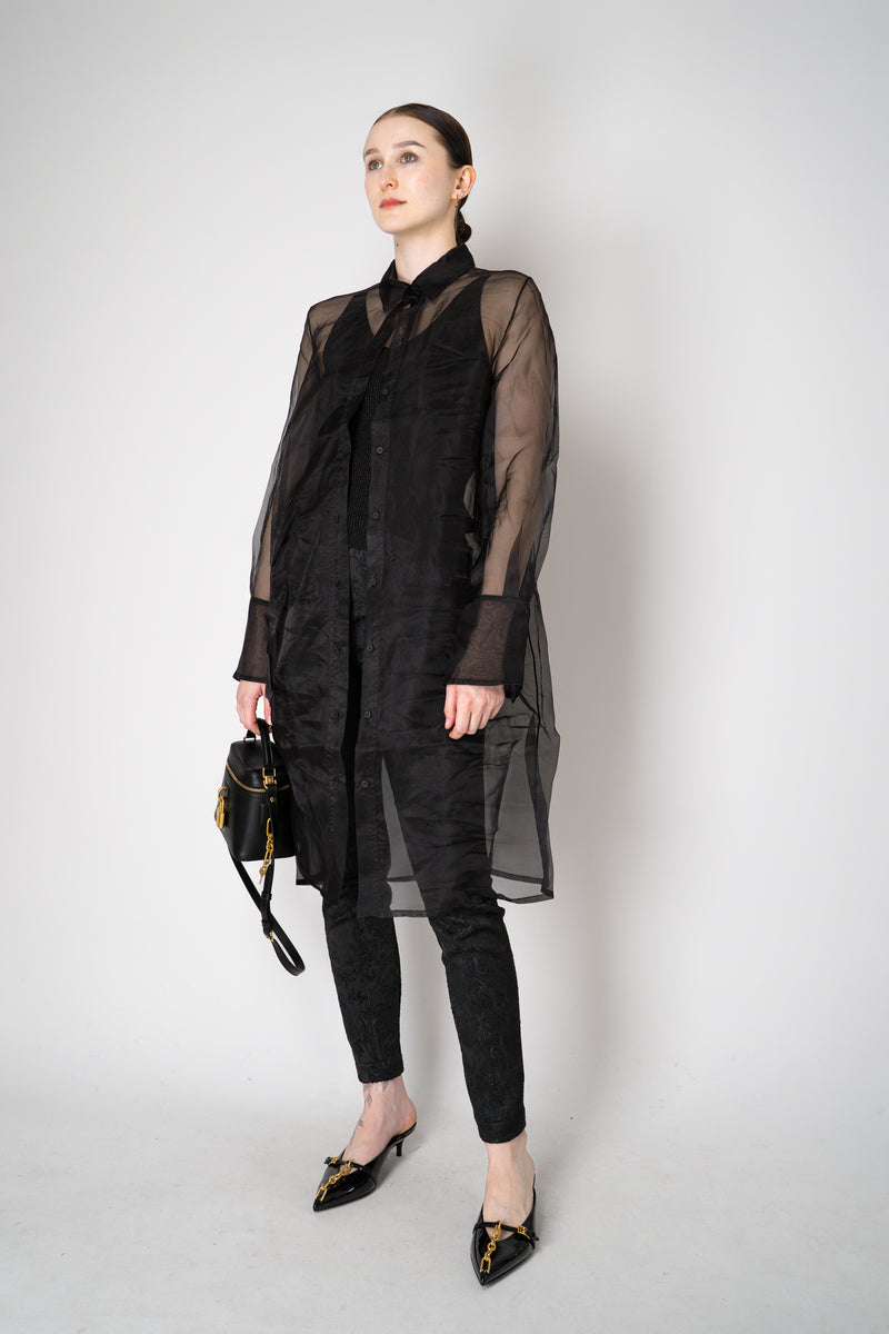 Annette Gortz Sheer Silk Organza Coat in Black Vancouver. Shop Online or in Store.