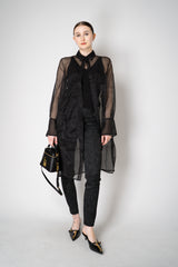 Annette Gortz Sheer Silk Organza Coat in Black Vancouver. Shop Online or in Store.