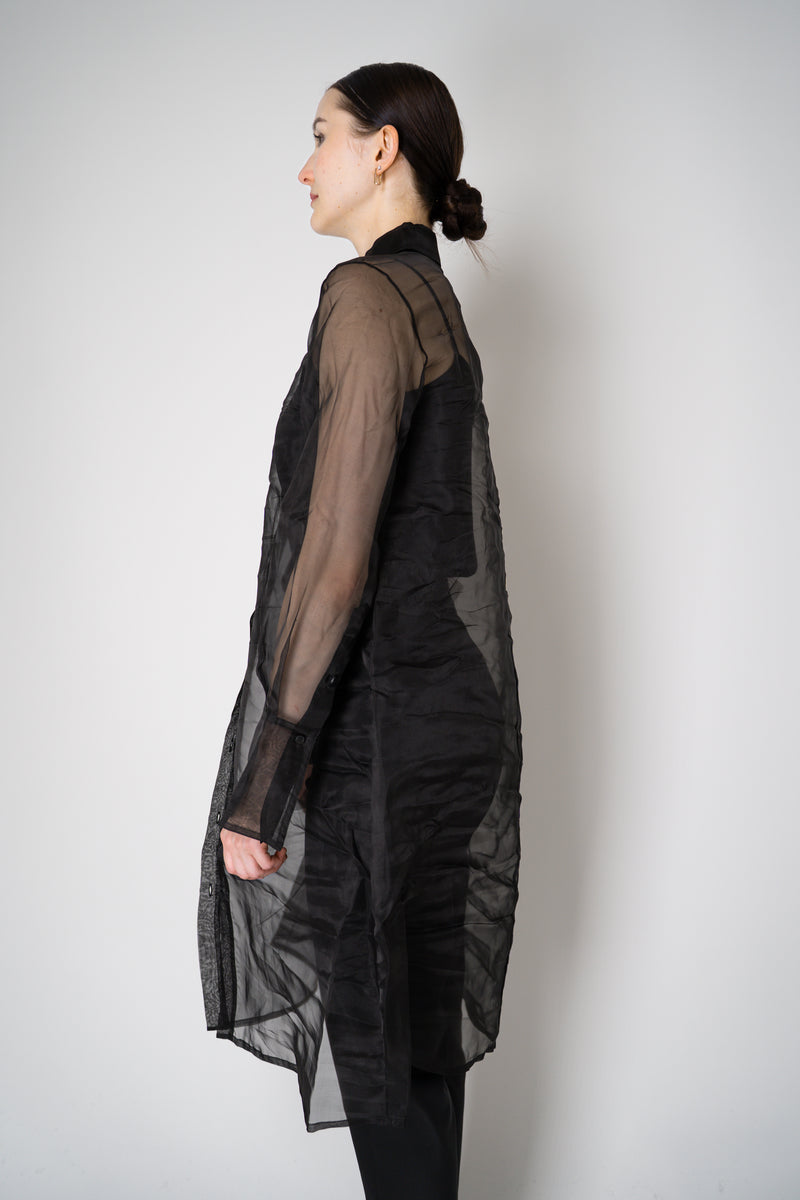 Annette Gortz Sheer Silk Organza Coat in Black Vancouver. Shop Online or in Store.
