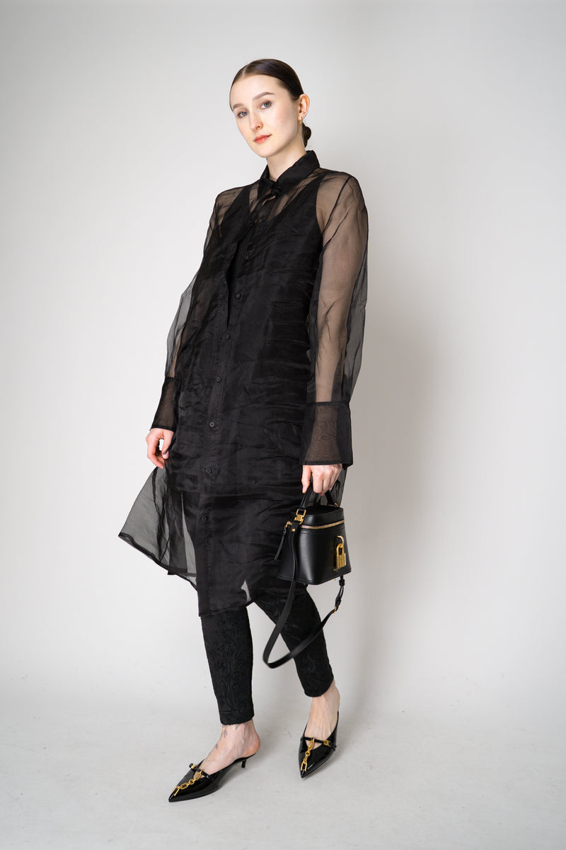 Annette Gortz Sheer Silk Organza Coat in Black Vancouver. Shop Online or in Store.