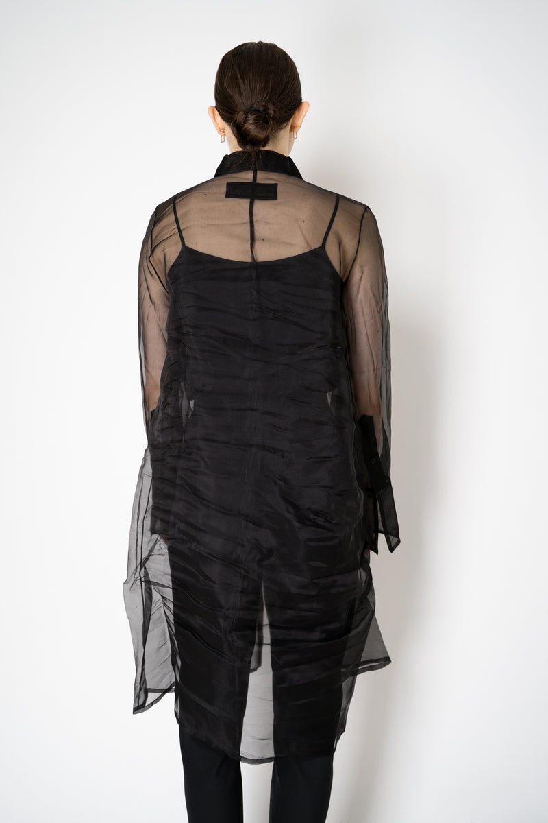Annette Gortz Sheer Silk Organza Coat in Black Vancouver. Shop Online or in Store.