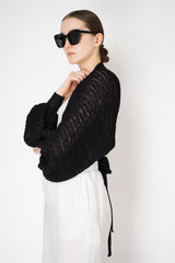 Annette Gortz Silk Knit Bolero Shrug in Black Vancouver. Shop Online or in Store.