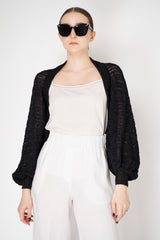 Annette Gortz Silk Knit Bolero Shrug in Black Vancouver. Shop Online or in Store.