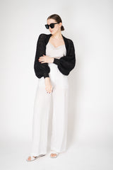Annette Gortz Silk Knit Bolero Shrug in Black Vancouver. Shop Online or in Store.