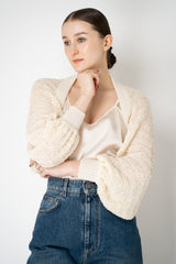 Annette Gortz Silk Knit Bolero Shrug in Cream Vancouver. Shop Online or in Store.